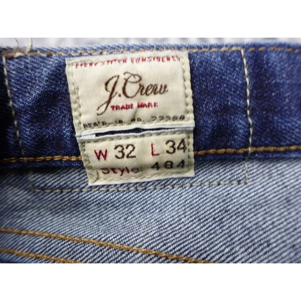 J.Crew 484 Slim Fit Jeans Mens 32x34 Dark Wash Japanese Kurabo Denim Indigo
